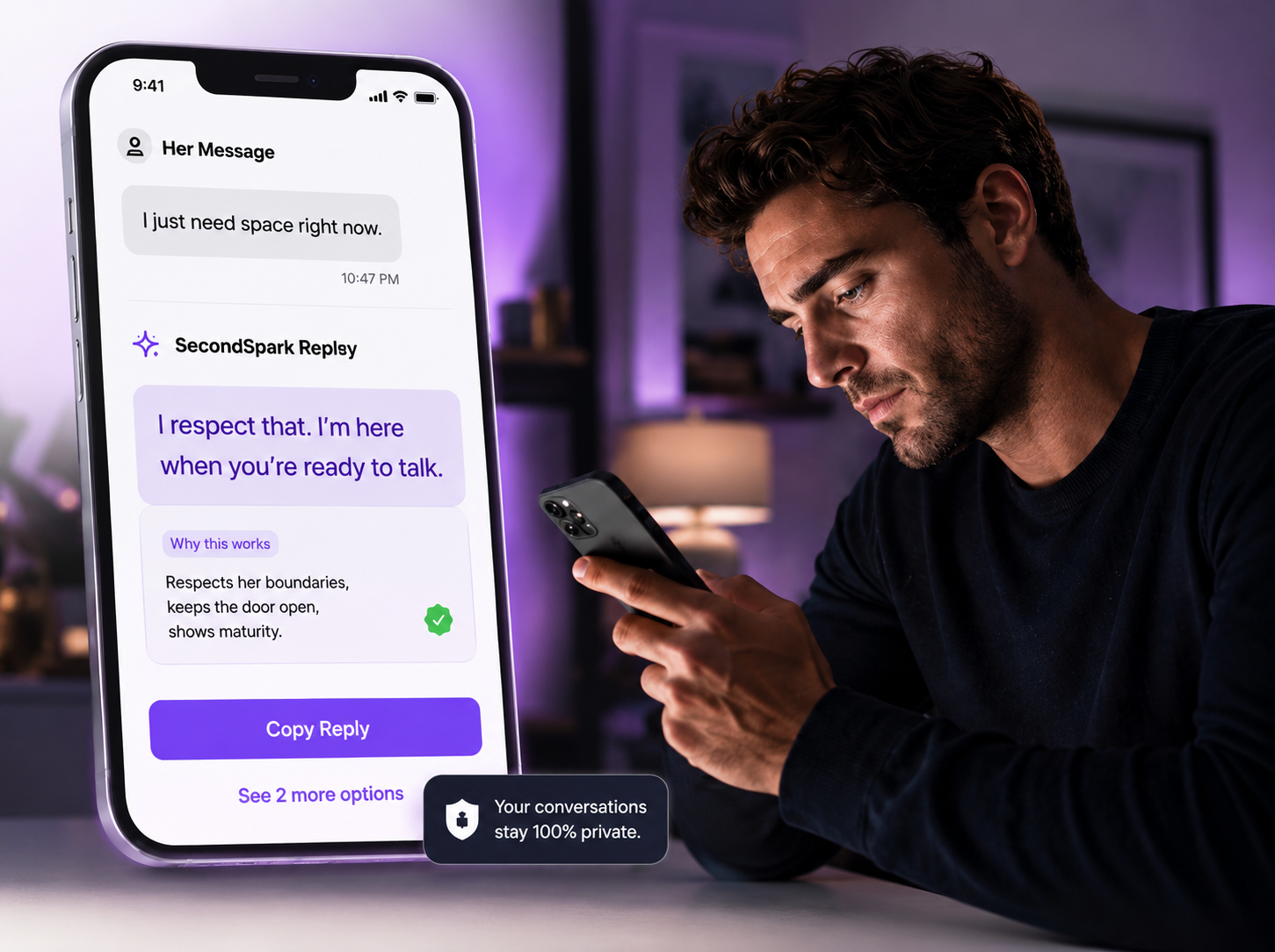 SecondSpark reply coach preview